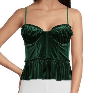 a loves a Eden Pine Green Velvet Cropped Bustier Cami Top Women’s Size Small NWT